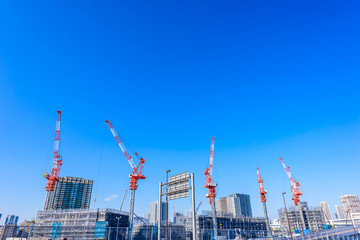 建設中のマンション　Apartment house construction