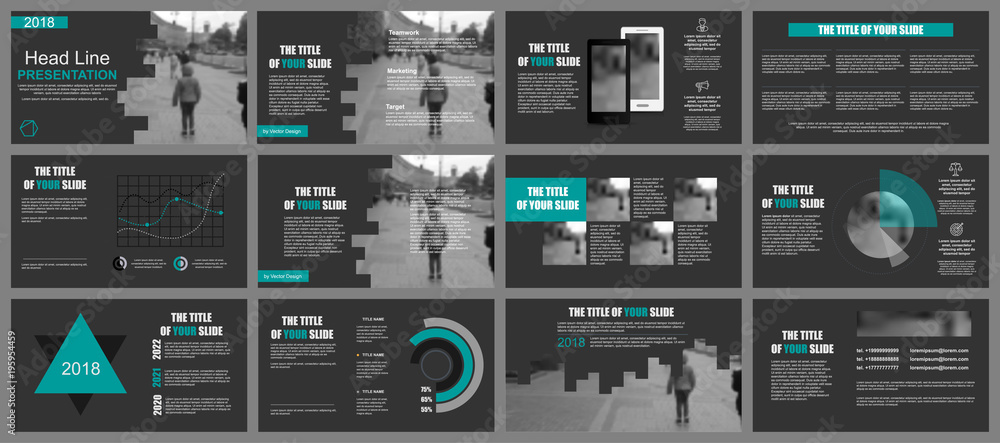 Poster Business presentation slides templates from infographic elements. Can be used for presentation, flyer and leaflet, brochure, corporate report, marketing, advertising, annual report, banner, booklet.