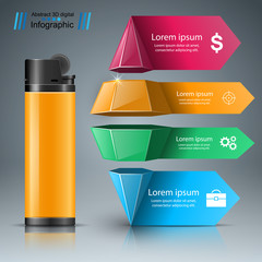 Realistic lighter - business infographic and marketing icon. Vector eps10