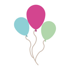 balloons air party decorative icon vector illustration design