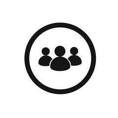 Illustration of crowd of people icon silhouettes vector. Social icon. Flat style design. Community member. Business team work activity