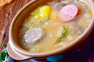 easter decoration with polish easter soup