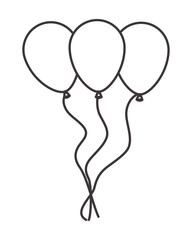 balloons air party decorative icon vector illustration design