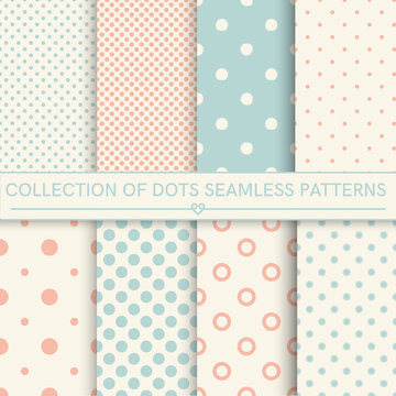 Collection of baby seamless patterns.Orange,turquoise, beige colors.Seamless pattern included in swatch panel.Vector background.