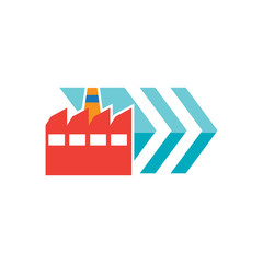 Obraz premium Factory Arrow Logo Icon Design