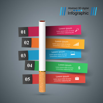 Business illustration of a cigarette and harm.