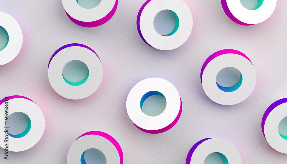 Poster abstract 3d rendering of geometric shapes. modern colorful background. minimalistic design for poste