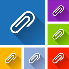 paper clip icons with shadow