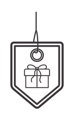 commercial hangtag with gift hanging vector illustration design