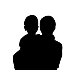 child in the hands of the parent silhouette black vector