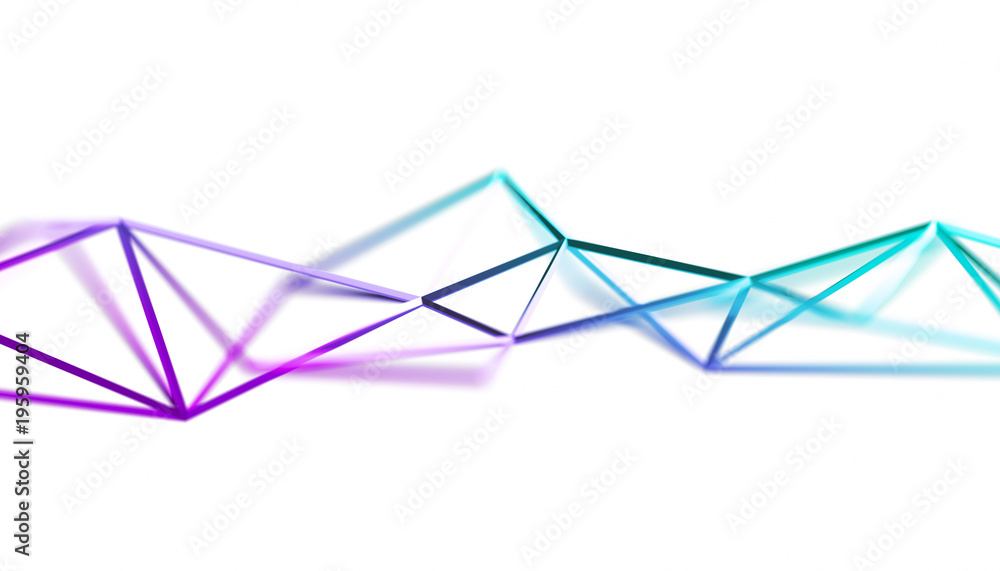 Poster abstract 3d rendering of triangulated surface. modern background. futuristic polygonal shape. low po