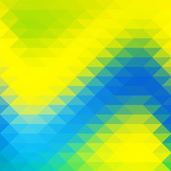 background in yellow blue green triangles shapes 