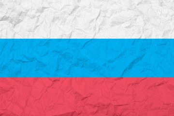 Flag Of Russian Federation. Vintage style. Old wall texture. Faded background.