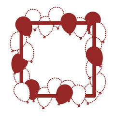 balloons air party decorative frame vector illustration design