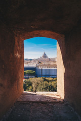 View of Rome from the Castel Sant`Angelo, Italy
