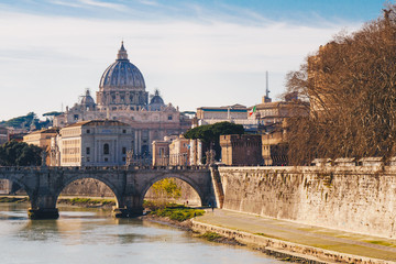 Fototapeta premium View of the Basilica St Peter in Rome, Italy