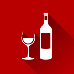 wine icon with long shadow