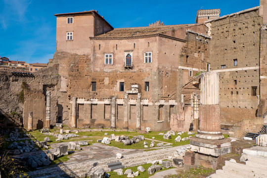 The Augustus Forum (Foro di Augusto) near the Roman Forum in Rome, Italy