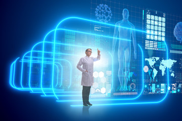 Woman doctor in telemedicine mhealth concept