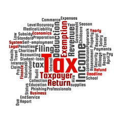 Tax topic word cloud