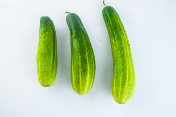 cucumber sliced isolated on white background clipping path
