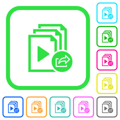 Export playlist vivid colored flat icons