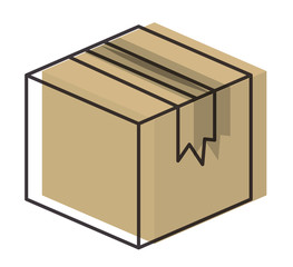 box carton delivery service vector illustration design