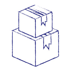 pile boxes carton delivery service vector illustration design