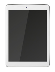 Tablet pc computer with black screen isolated on white background. Vector illustration.