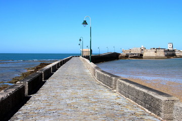  Fortress of San Sebastian on the shores of the ancient maritime city of Cadiz.