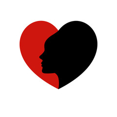 Woman's face logo design template.