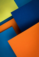 oblique composition with colored papers