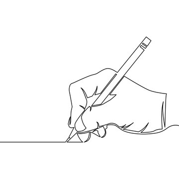 recommend clip art: One continuous line drawing of hand drawing a line
