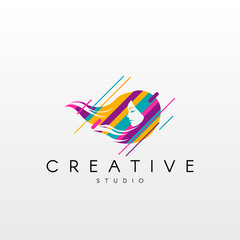 Beauty logo. Abstract Beauty logo design, made of various geometric shapes in color. 