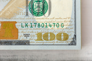 100 Dollars closeup, One hundred dollar bill