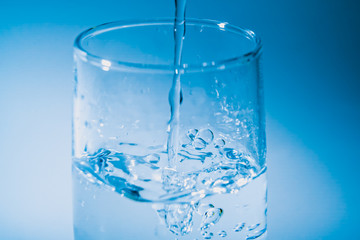 closeup glass of water, fresh and pure water, world of water day concept.