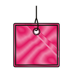 commercial hangtag with square shape hanging vector illustration design