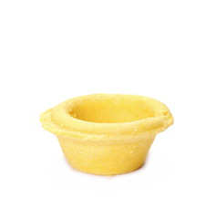 Yellow ice cream, cupcake cones isolated on white background