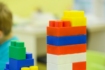 plastic erector set close up