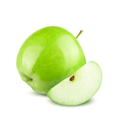 Green apple. Isolated on white background
