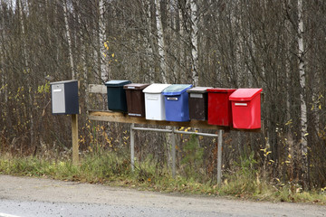 Mailboxes in Lomarantala. Tahko. Finland