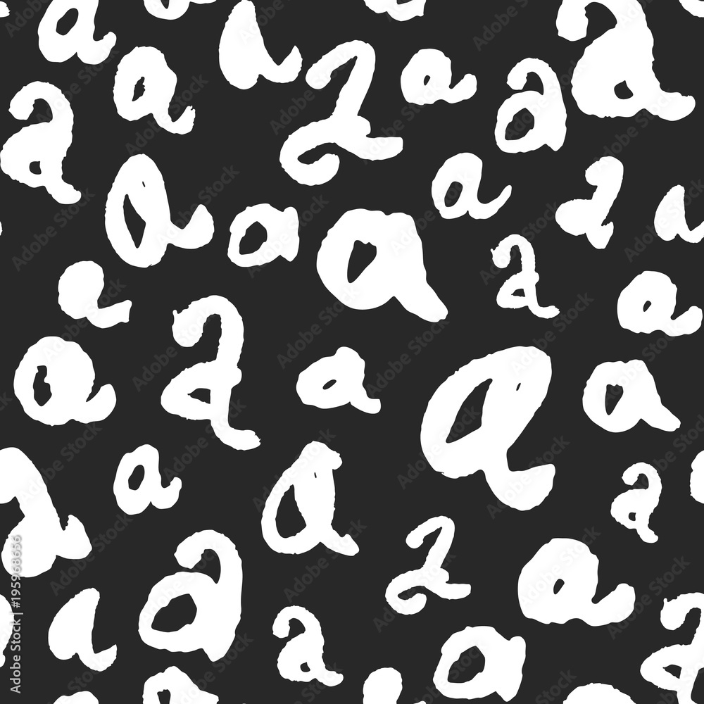 Poster vector pattern with calligraphy letters a