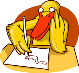 duck drawing duck cartoon style vector illustration