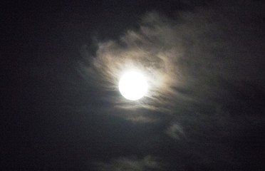Naklejka na ściany i meble The moon in the night sky. Full moon, Moonlight
