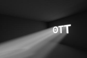 OTT rays volume light concept 3d illustration