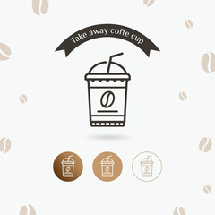 Disposable coffee cup icon. Take away coffee cup, Coffee to go
