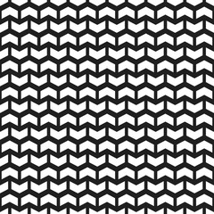 Geometric vector pattern with white arrows. Geometric modern black and white ornament. Seamless abstract background