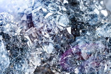 Macro shooting of natural gemstone. Raw mineral apophyllite.