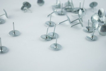 metal nail head set isolated on white
