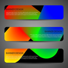 Abstract vector banners with bright wavy lines annual report design templates future Poster template design.